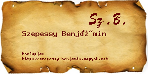 Szepessy Benjámin névjegykártya