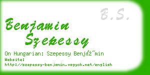 benjamin szepessy business card